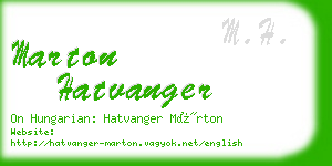 marton hatvanger business card